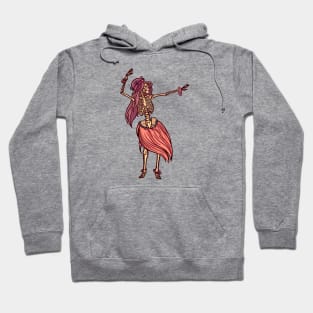 Vintage Skeleton Hula Girl Hoodie